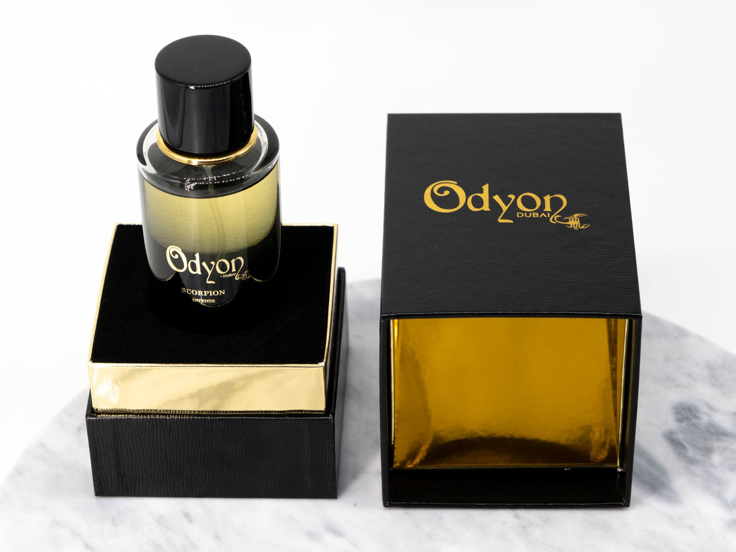 Odyon Dubai Scorpion Intense perfume bottle and box