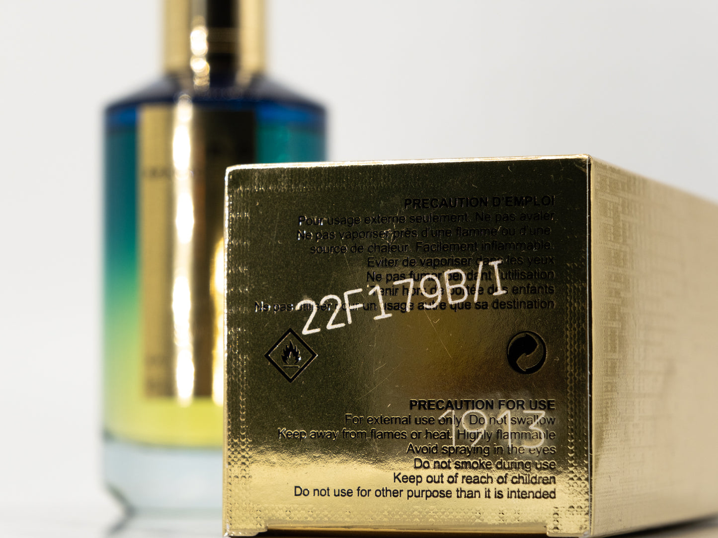 Mancera Aoud Lemon Mint perfume box with batch code