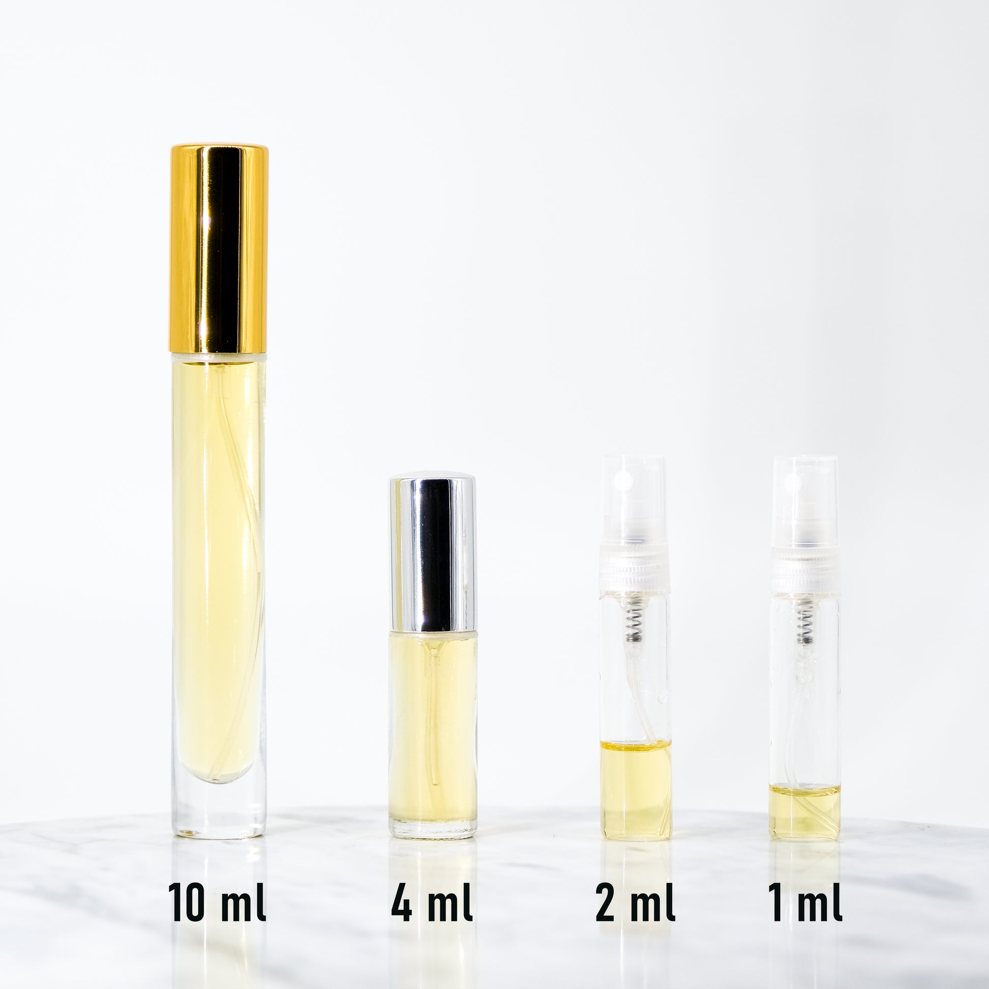 Carlisle Perfume Sample bottles 4 sizes 10ml 4ml 2ml 1ml