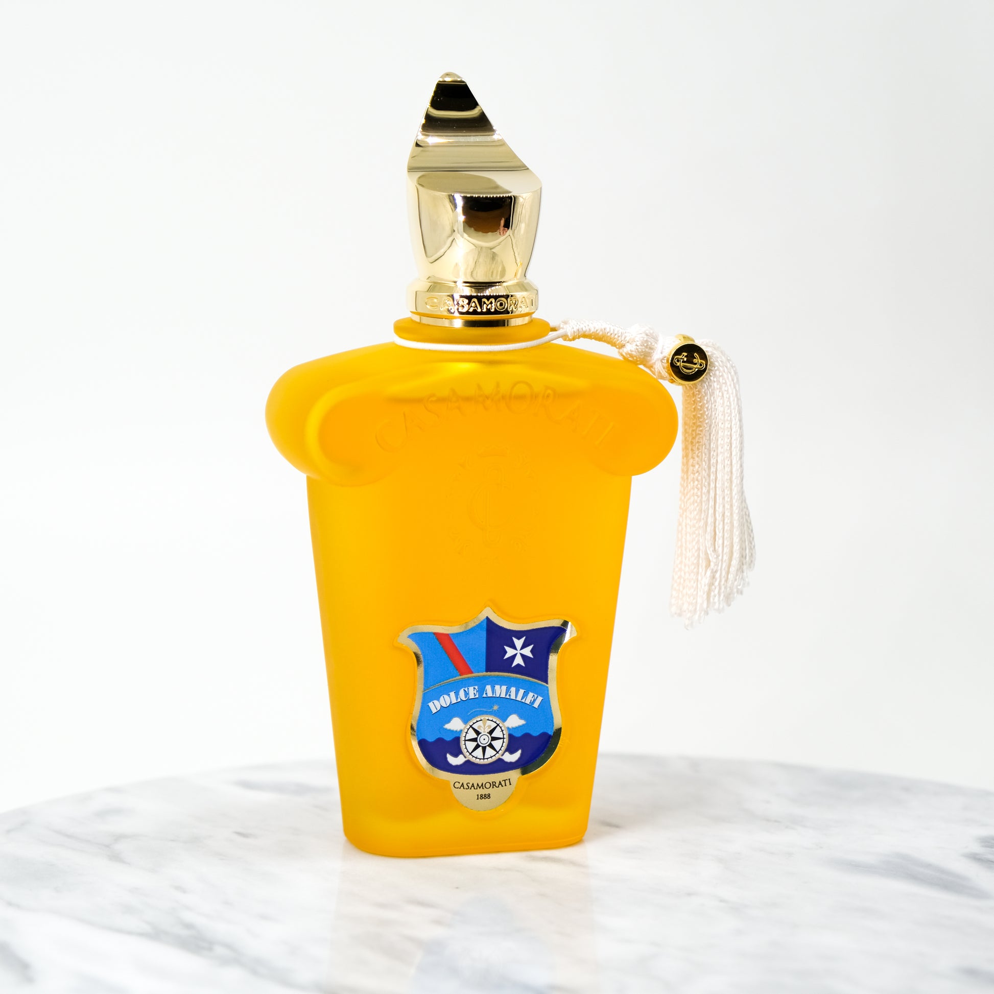 Xerjoff Casamorati Dolce Amalfi perfume bottle at an angle