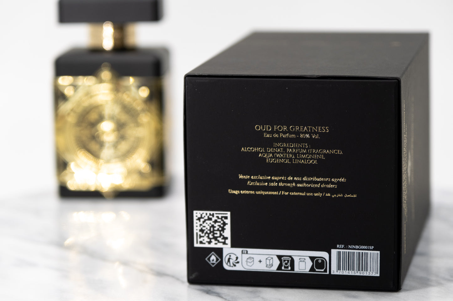 Initio Oud for Greatness perfume box information