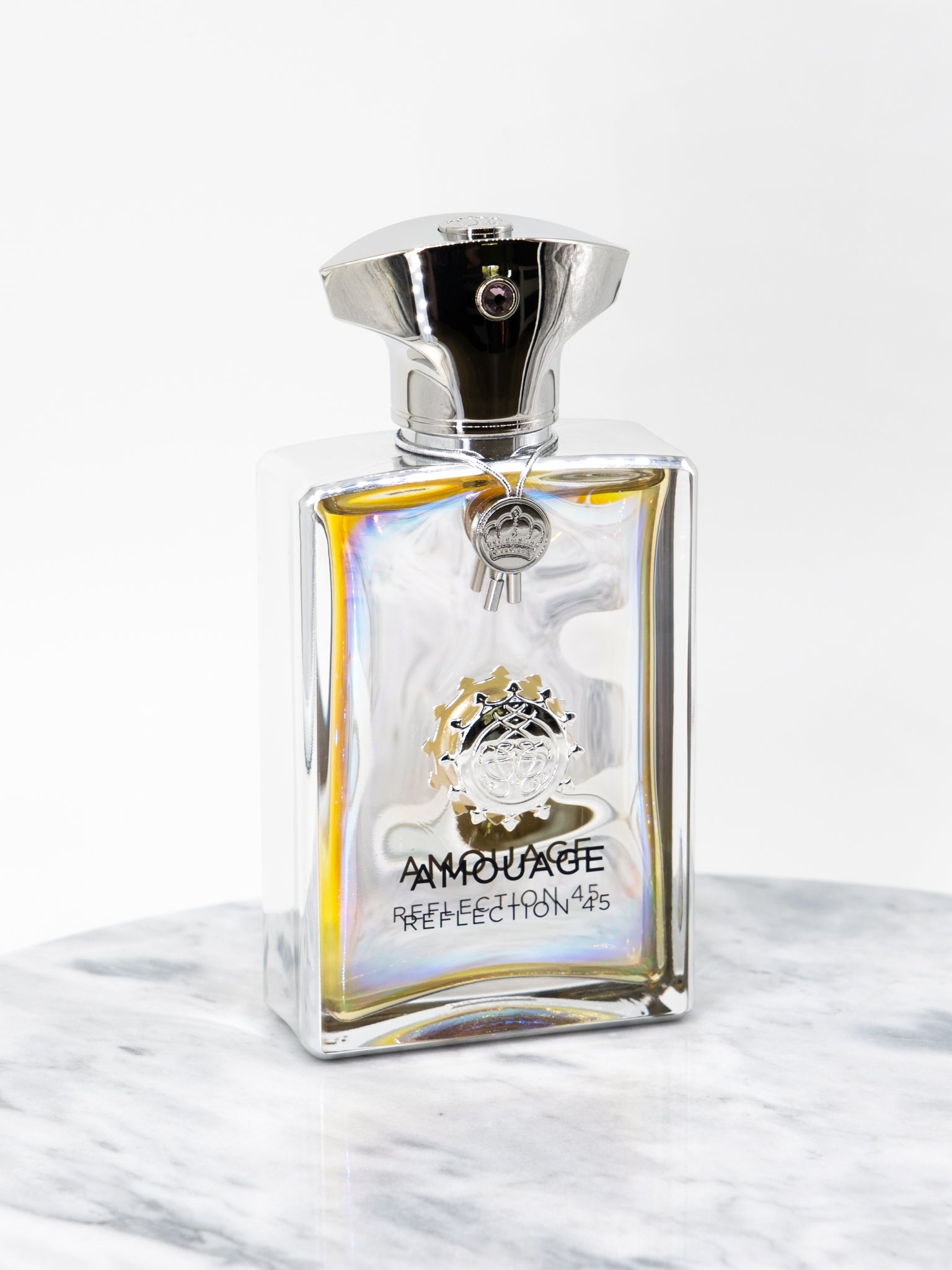 Amouage Reflection 45 bottle from an angle