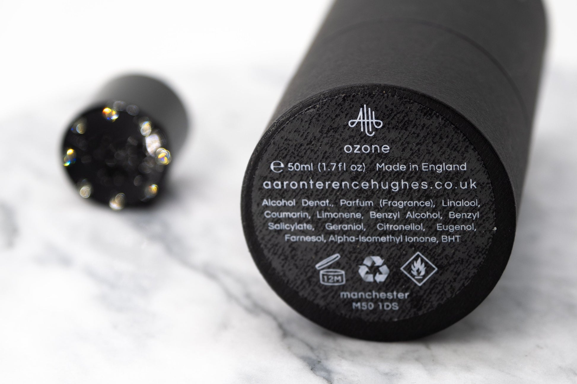 Aaron Terence Hughes Ozone perfume box info